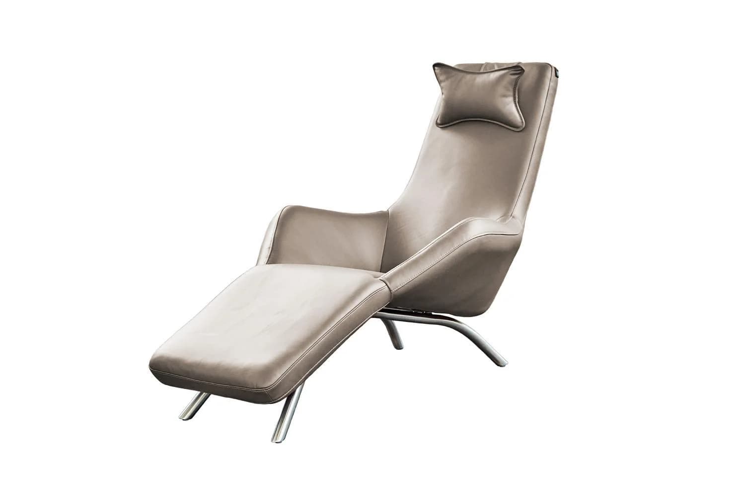 KAWOLA RELAXLIEGE CAVAL Hellgrau Leder