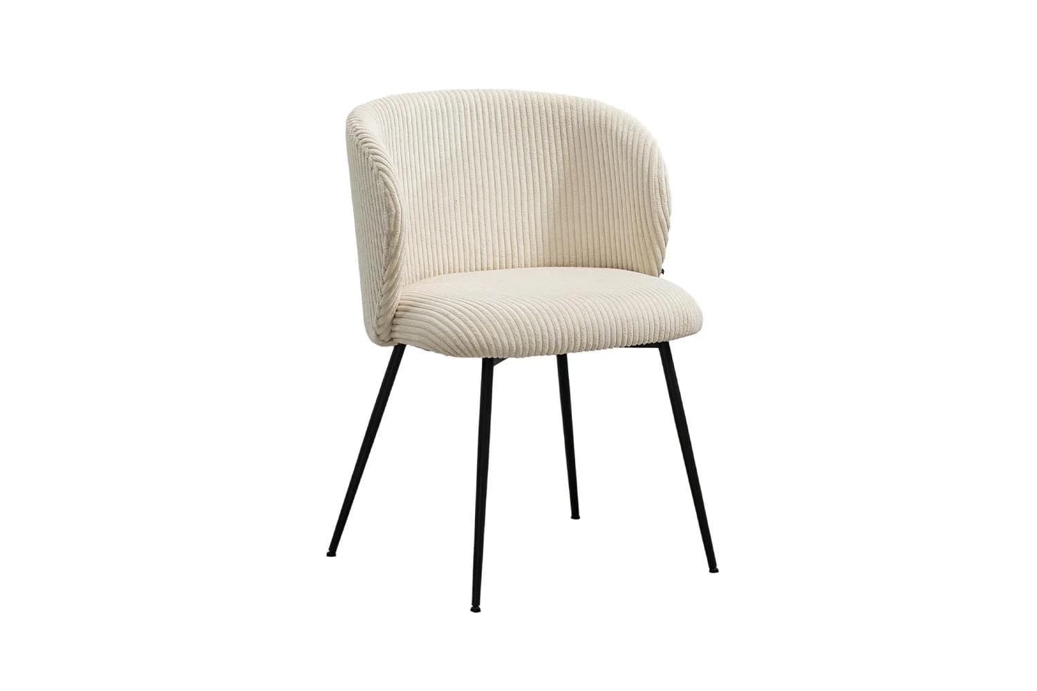 KAWOLA Esszimmerstuhl LENA Moderner Designstuhl Cordbezug Weiß
