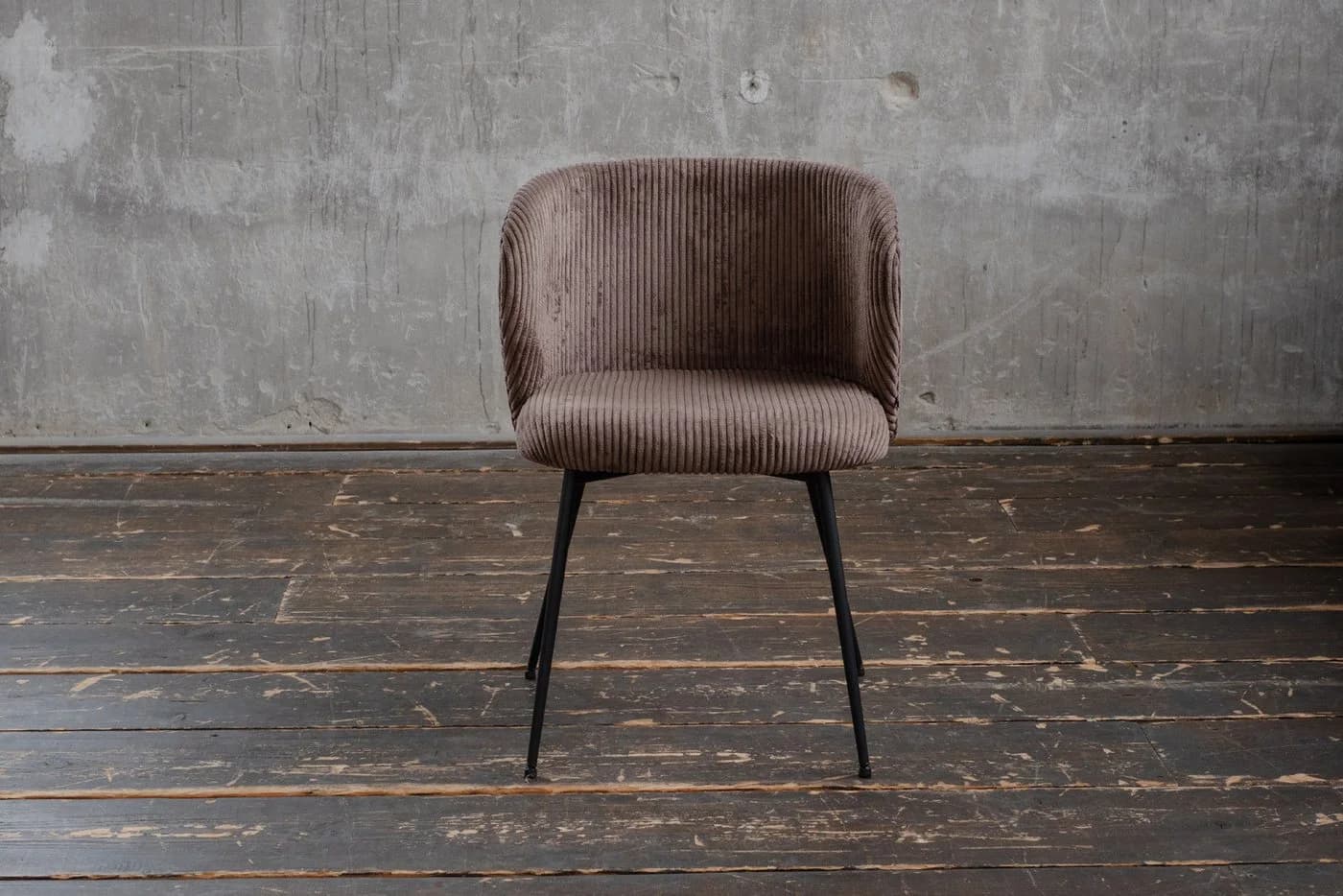 KAWOLA Esszimmerstuhl LENA Cordbezug Moderner Designstuhl Braun
