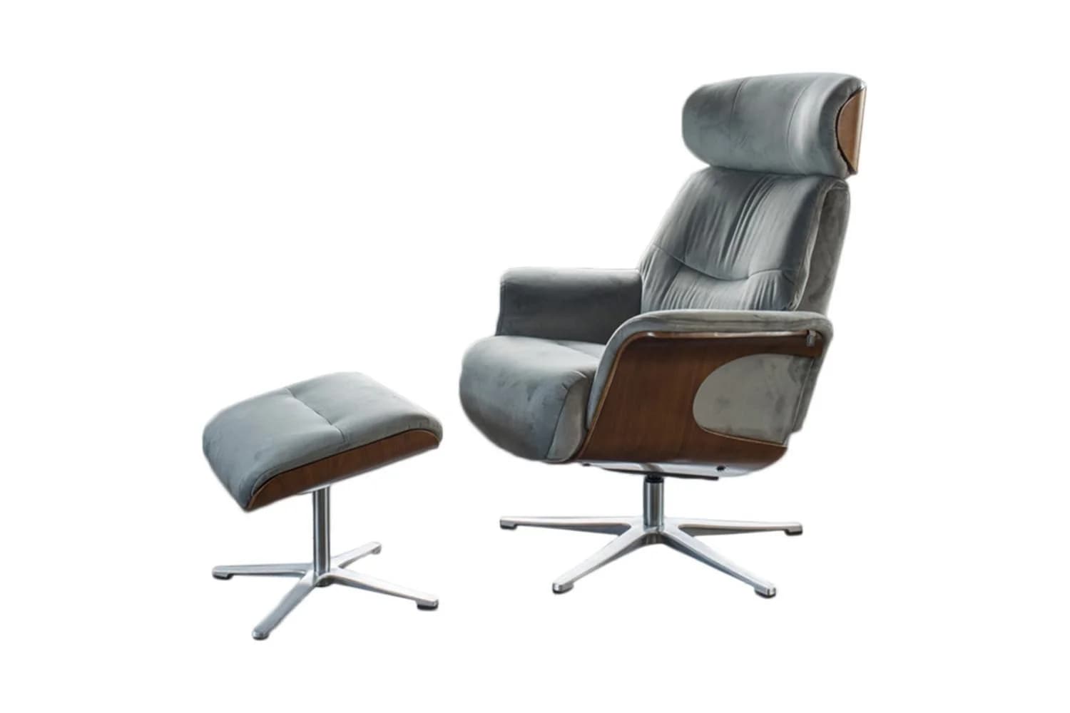 KAWOLA RELAXSESSELSET TOSAR Steingrau Velvet