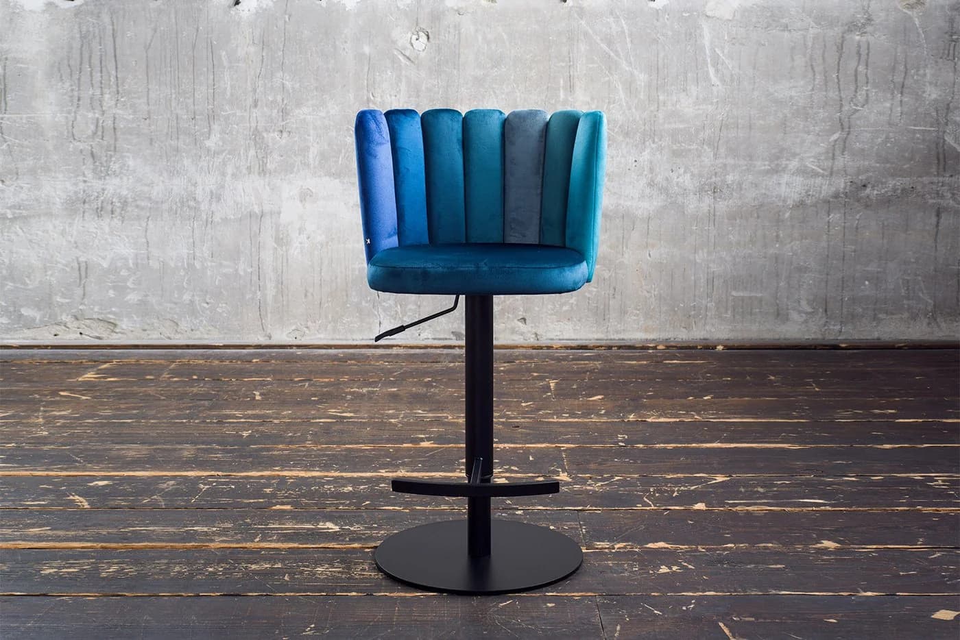 KAWOLA Bistrostuhl JADA höhenverstellbar Velvet Blau