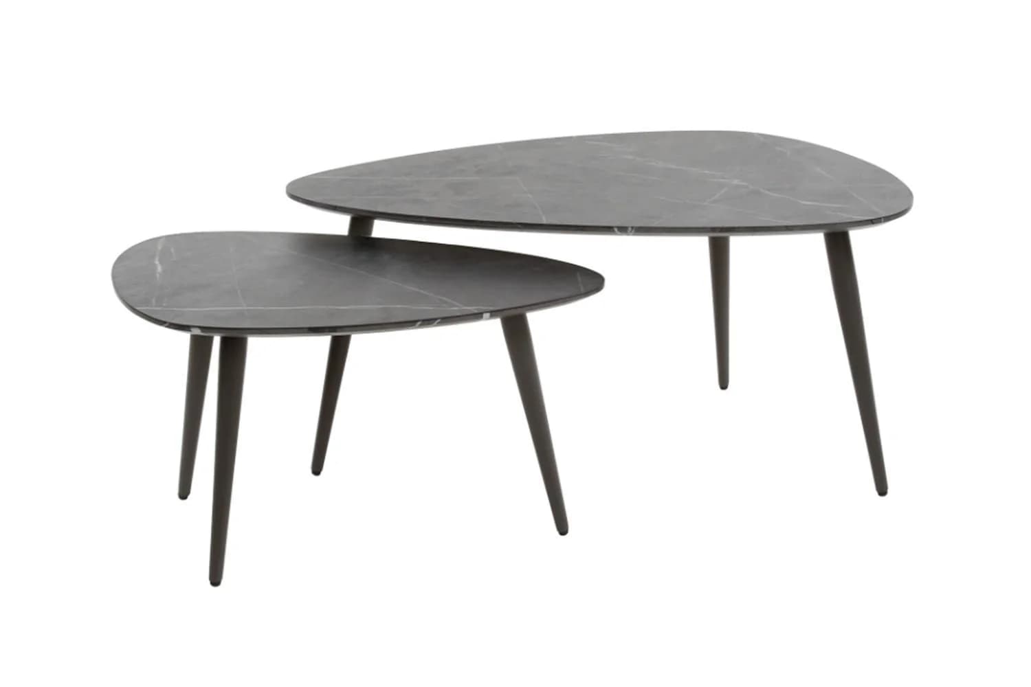 KAWOLA COUCHTISCH PARANA 2ER SET Schwarz Kunststoff