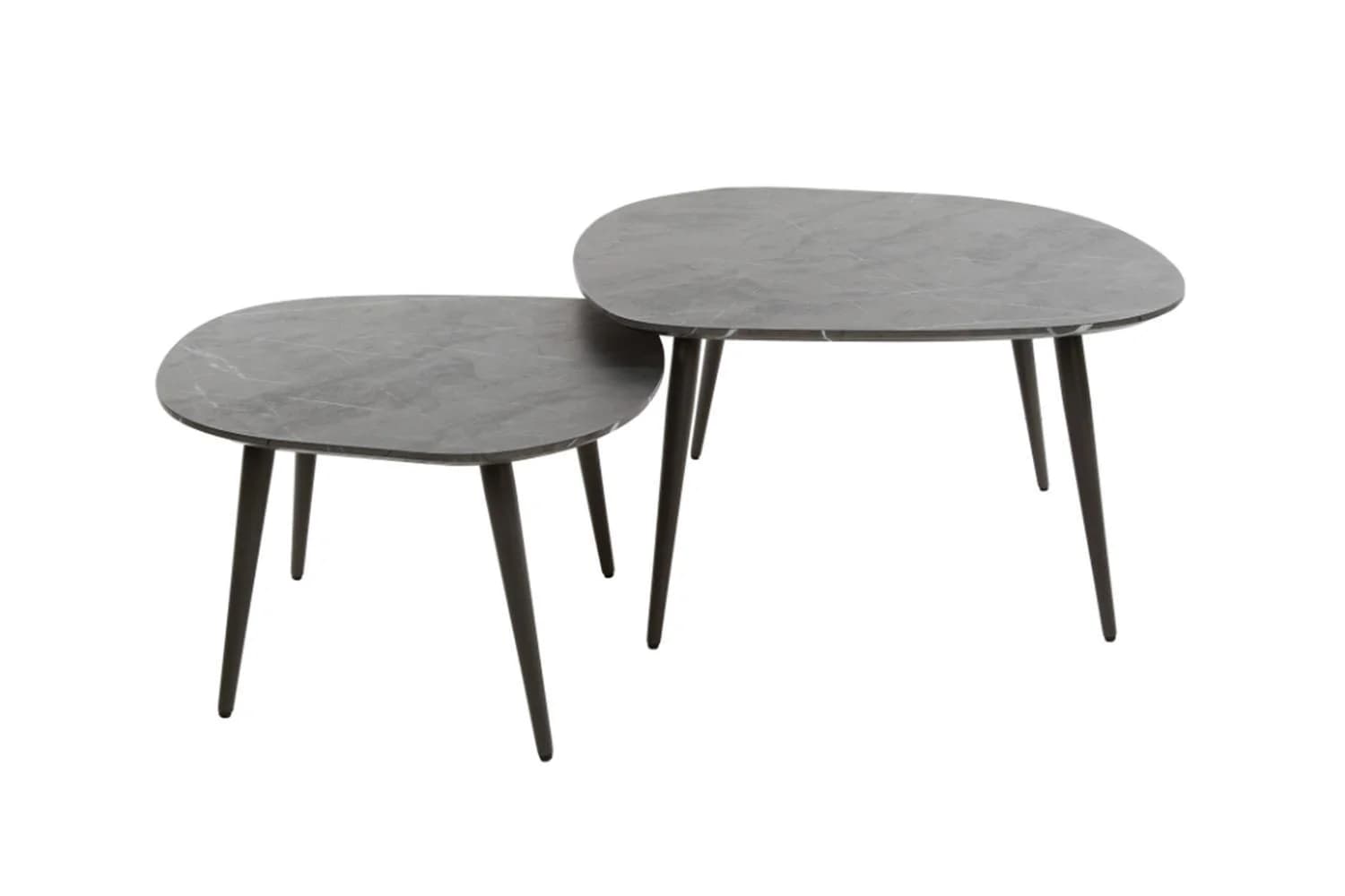 KAWOLA Couchtisch PARANA 2er Set Schwarz Kunststoff