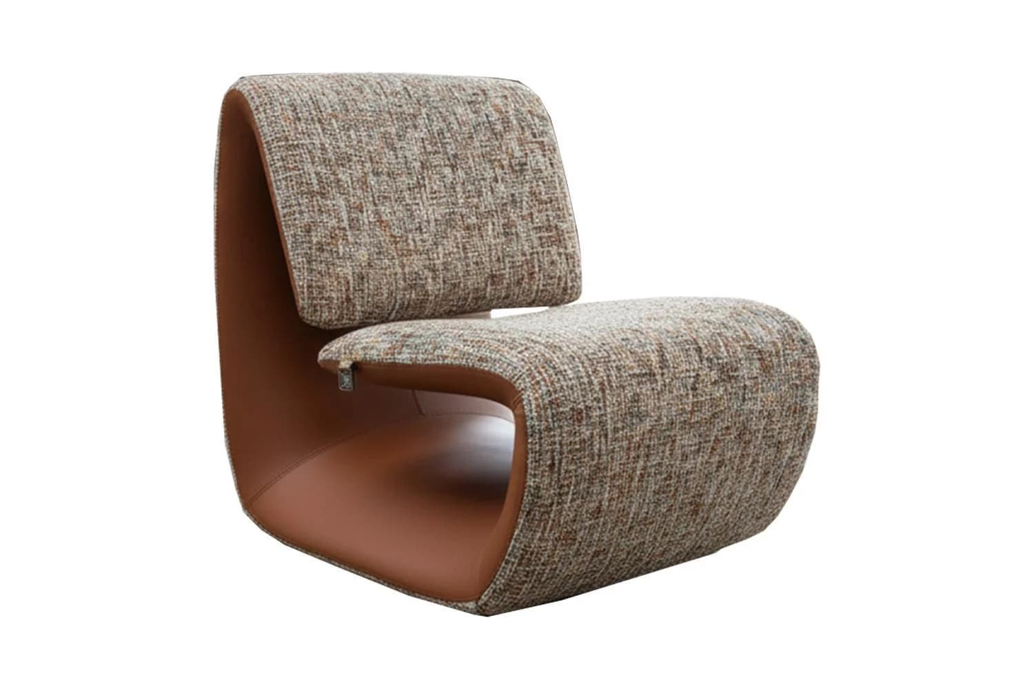 KAWOLA Loungesessel HAZEL Bequemer Loungesessel – S-Form Design, Strukturstoff vorn, Kunstleder hinten