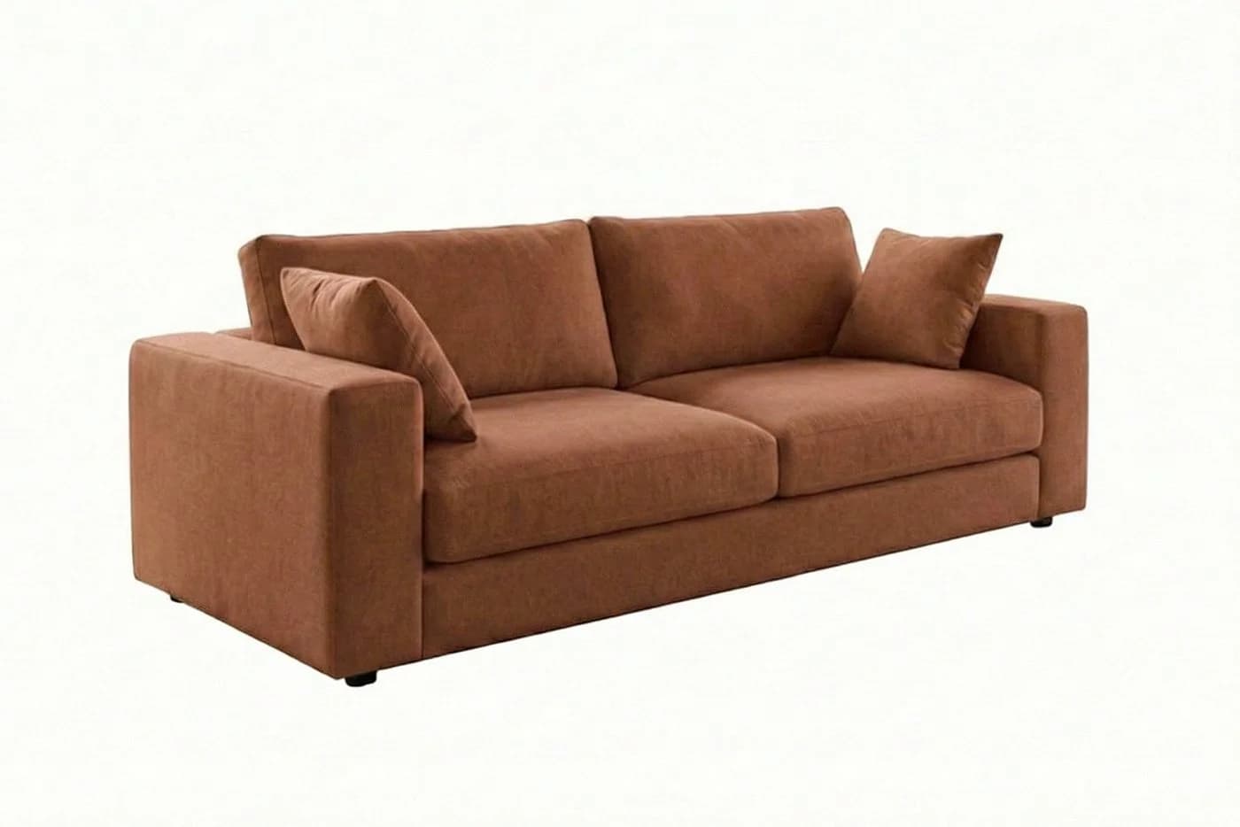 KAWOLA 3-Sitzer Sofa AMINA Stoff Couch Braun Modern