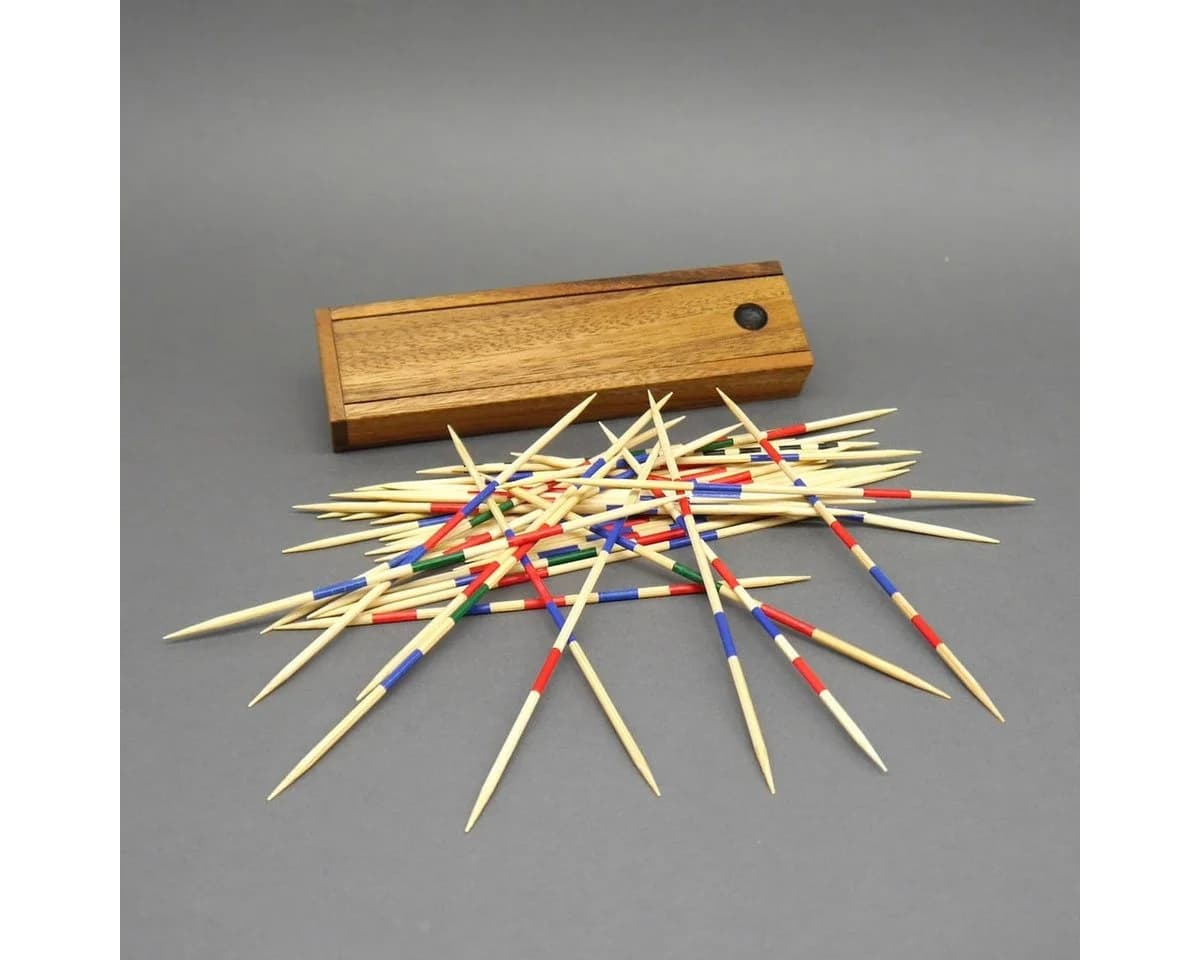 ROMBOL Denkspiele Spiel MIKADO - klassisches Geschicklichkeitsspiel, Holzspiel