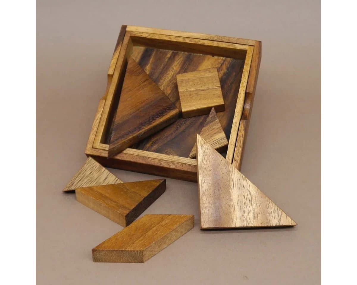 ROMBOL Tangram Holzpuzzle - Klassisches Denkspiel aus Holz