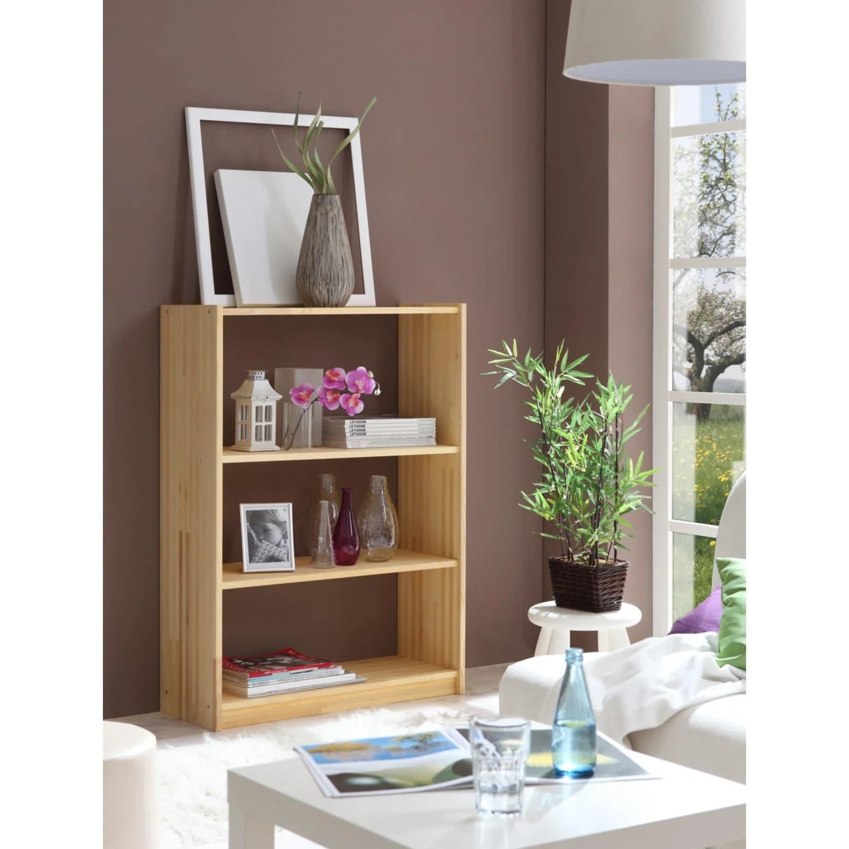 TICAA Kinderregal Kiefer Massiv Natur Lackiert Beige