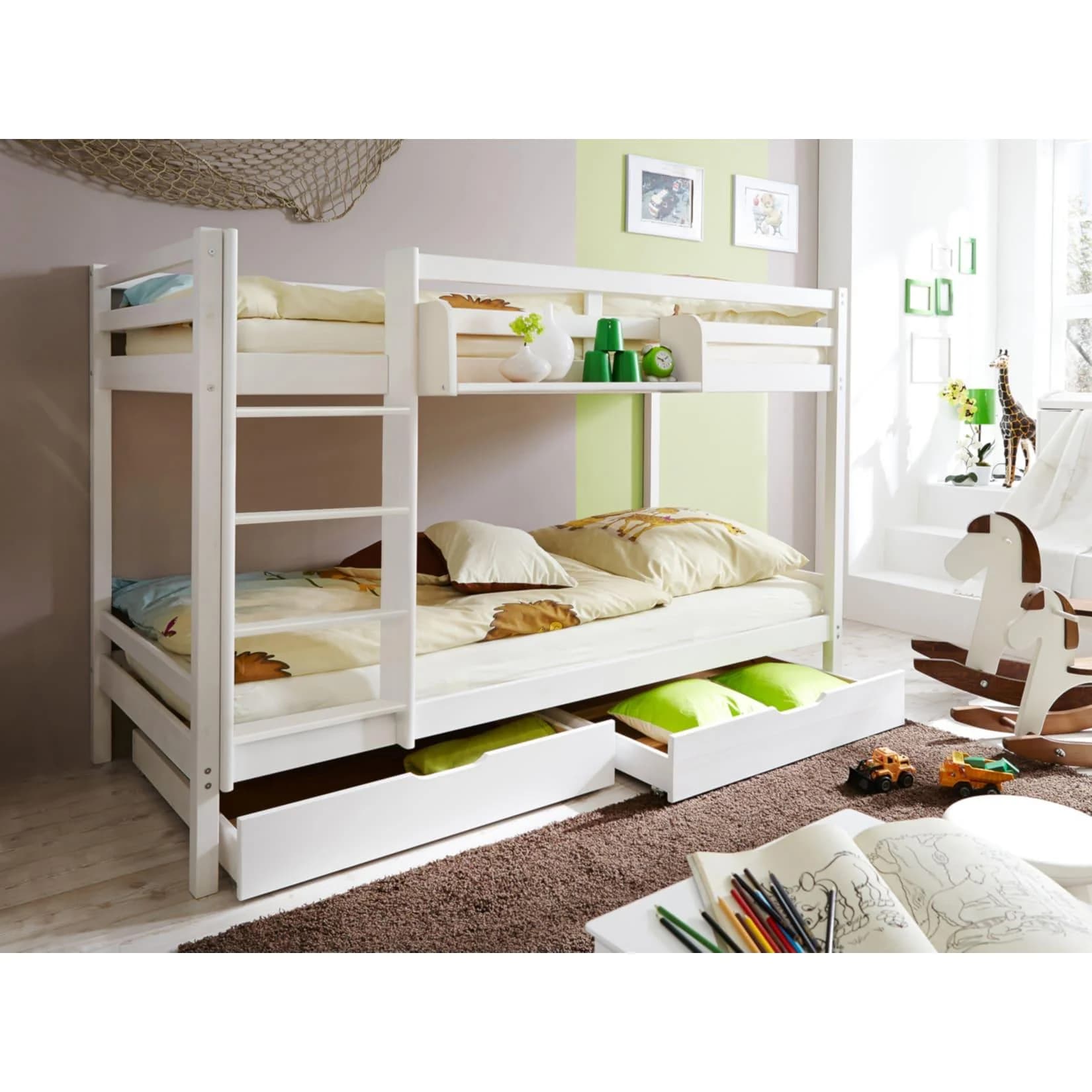 Mid.you Etagenbett Ticaa 888464 Rene Weiß Kiefer Massiv