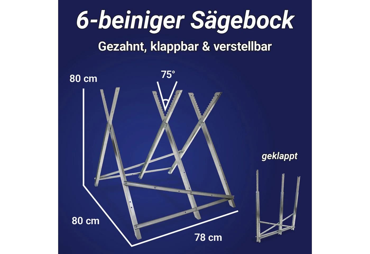 Bituxx Sägebock Klappbar Silber 150 kg Tragkraft