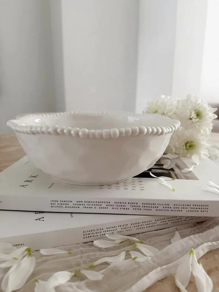 EmirtexHome Salatschüssel Pearly Weiss 22cm