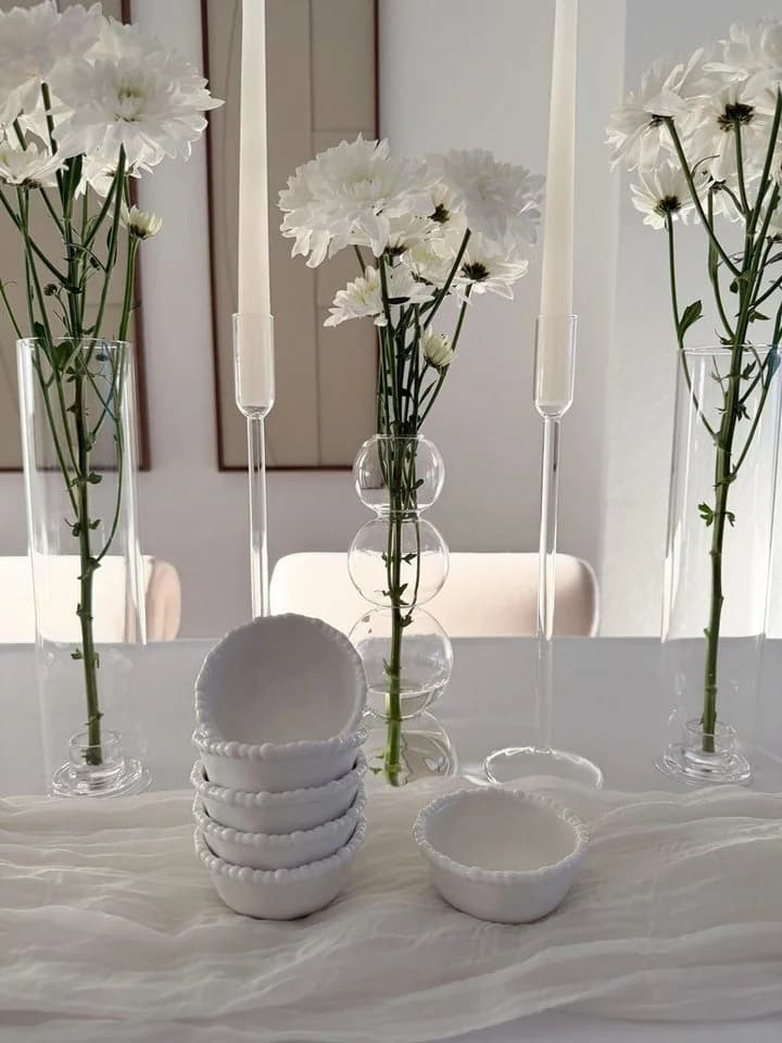 EmirtexHome Dipschale Pearly Weiss 6er Set Porzellan