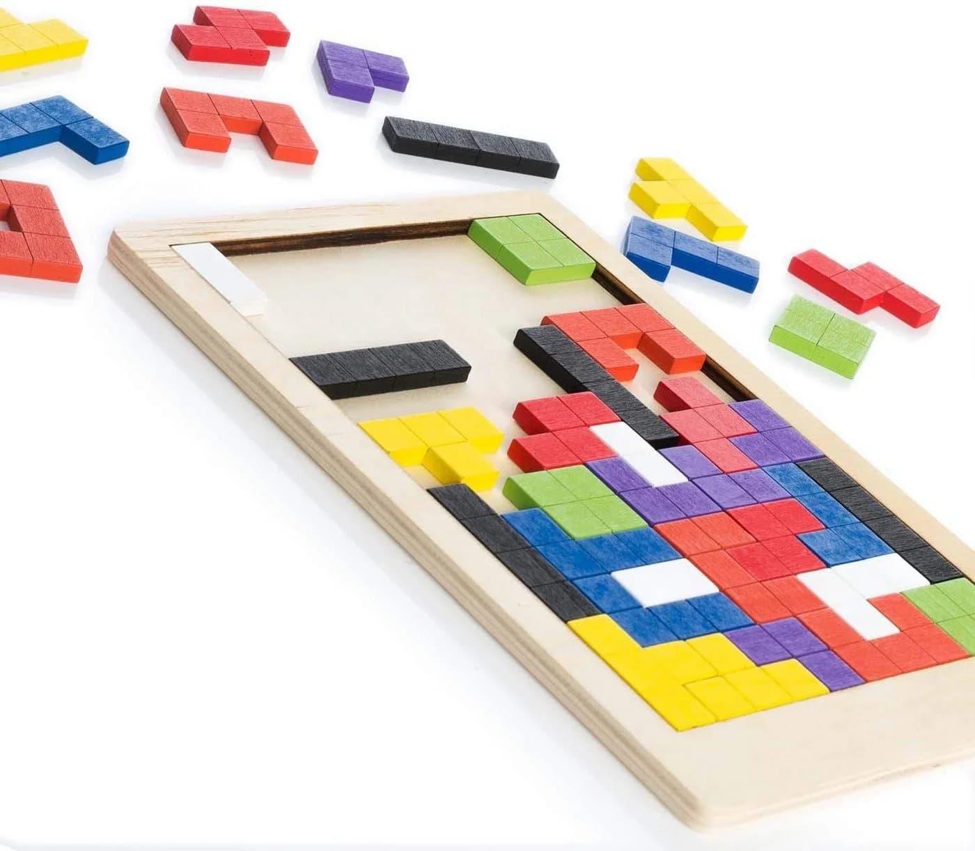 all Kids United Steckpuzzle 3D Tetris Holz-Puzzle 40 Teile Bunt