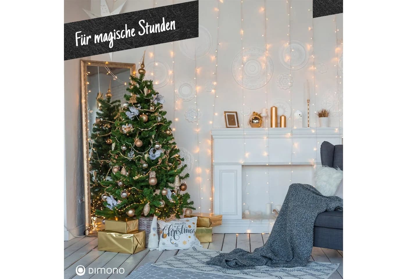 Dimono Künstlicher Weihnachtsbaum XXL Naturgrün mit Ständer und Stecksystem