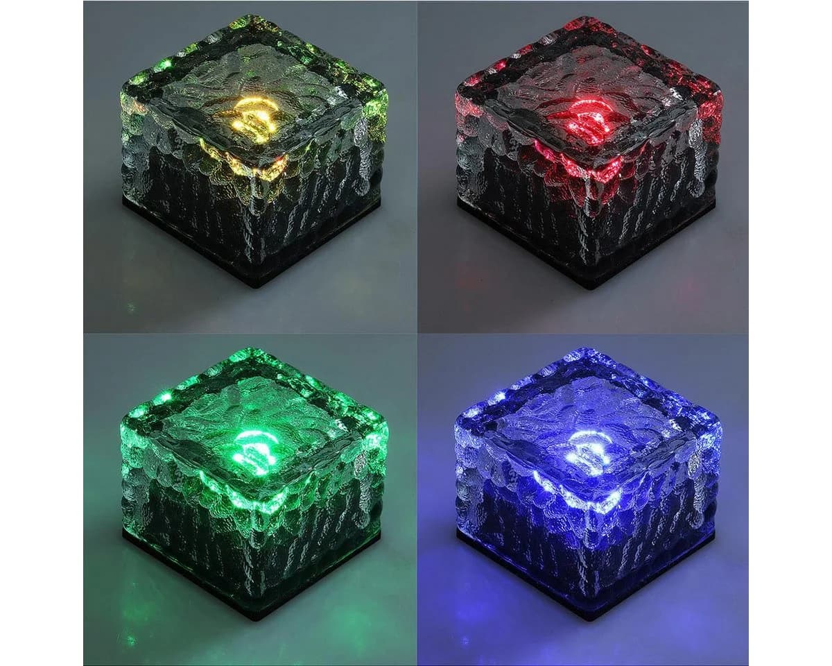 ChiliTec Solar Dekosteine 4er Set RGB LED Gartenleuchte IP65