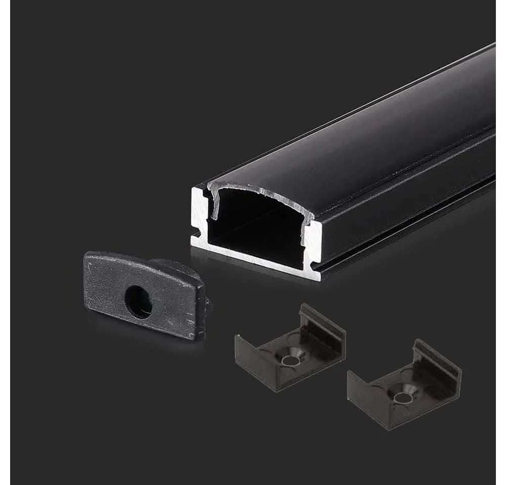 ENERGMiX LED Aluprofil 1m Schwarz U-Profil