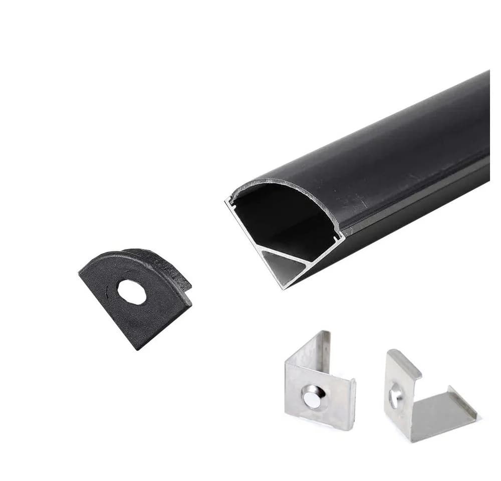 ENERGMiX LED-Stripe-Profil 2m Schwarz Aluminium
