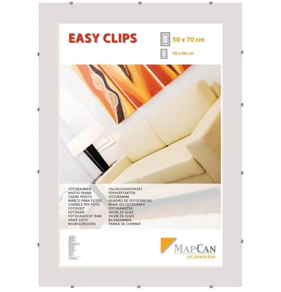 The Wall Cliprahmen Easyclips Normalglas rahmenlos 50x70 cm