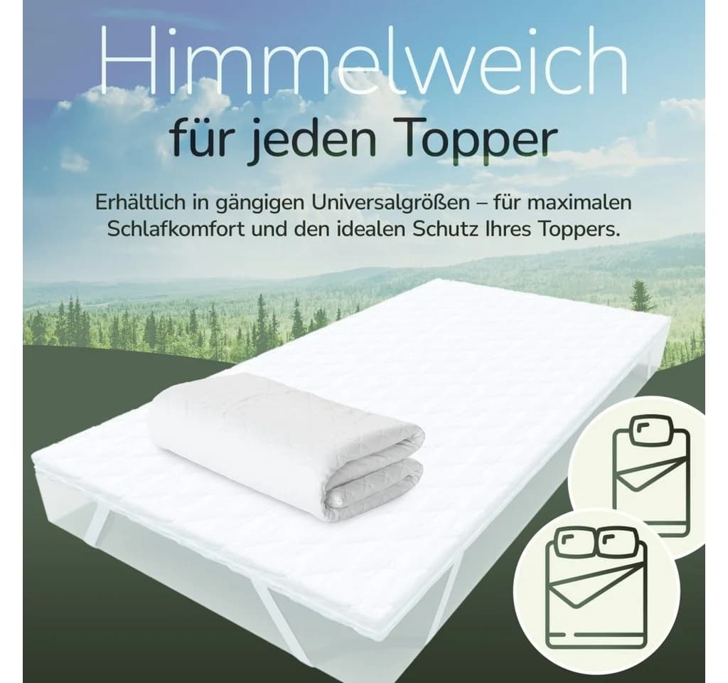 Matratzenschutzbezug Topper-Bezug Classic Karo-Steppmuster MSS e.K.