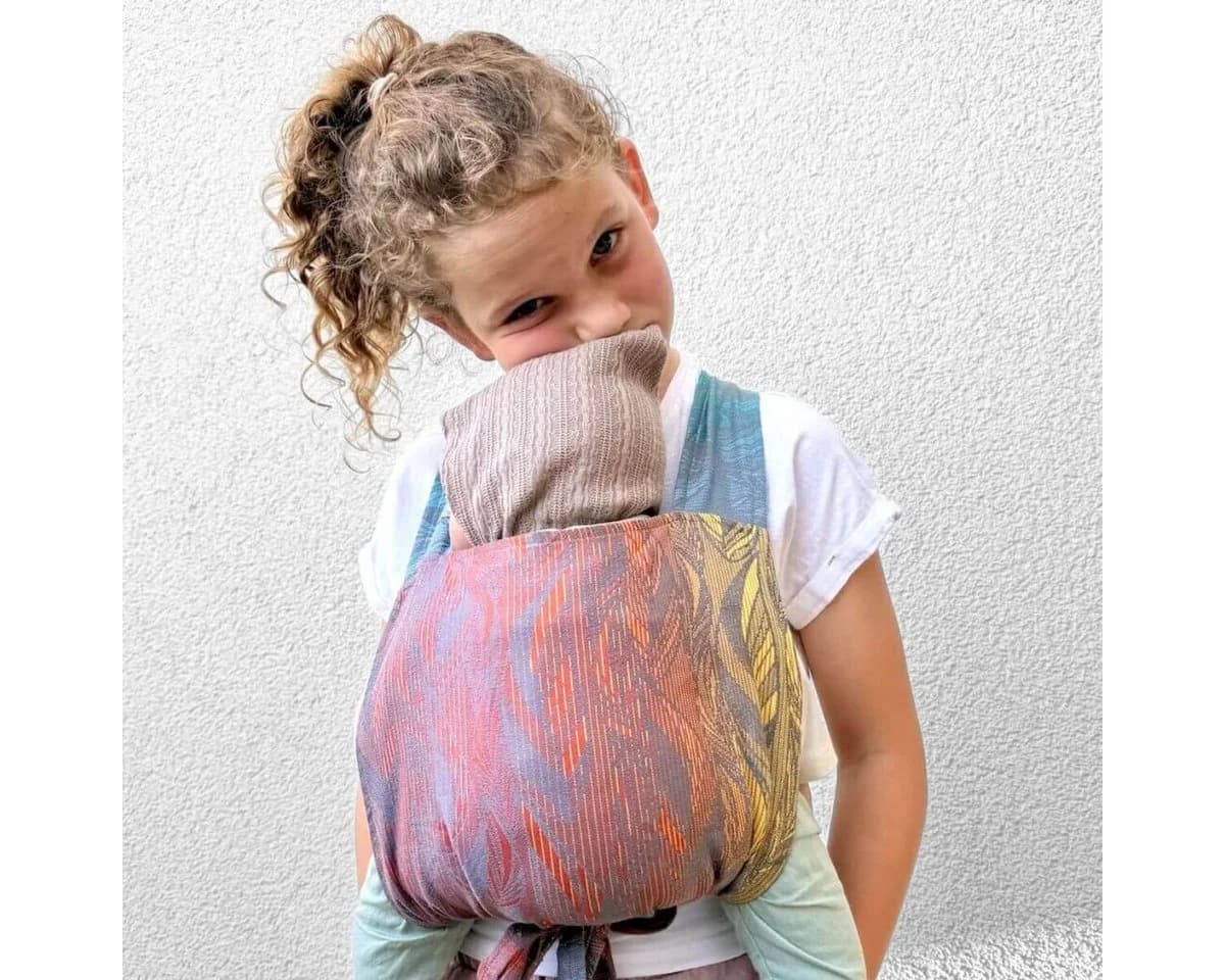 Hoppediz Puppen Bauchtrage Bunt 100% Baumwolle