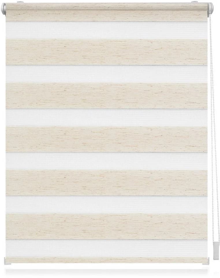 LICHTBLICK Doppelrollo Klemmfix Duo Rollo beige weiß
