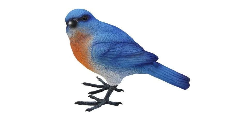 Figurendiscounter Gartenfigur Vogel 9,5 x 12 cm Blau Orange