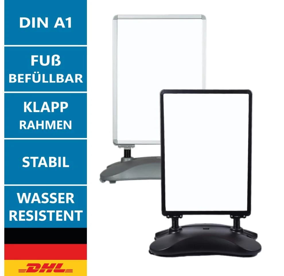 LMG Germany Standtafel Werbeaufsteller A1 Aluminium Schwarz