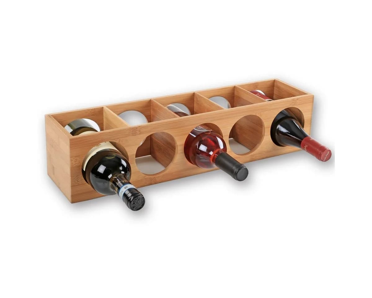Gräfenstayn Weinregal CUBE stapelbar Bambus für 5 Flaschen