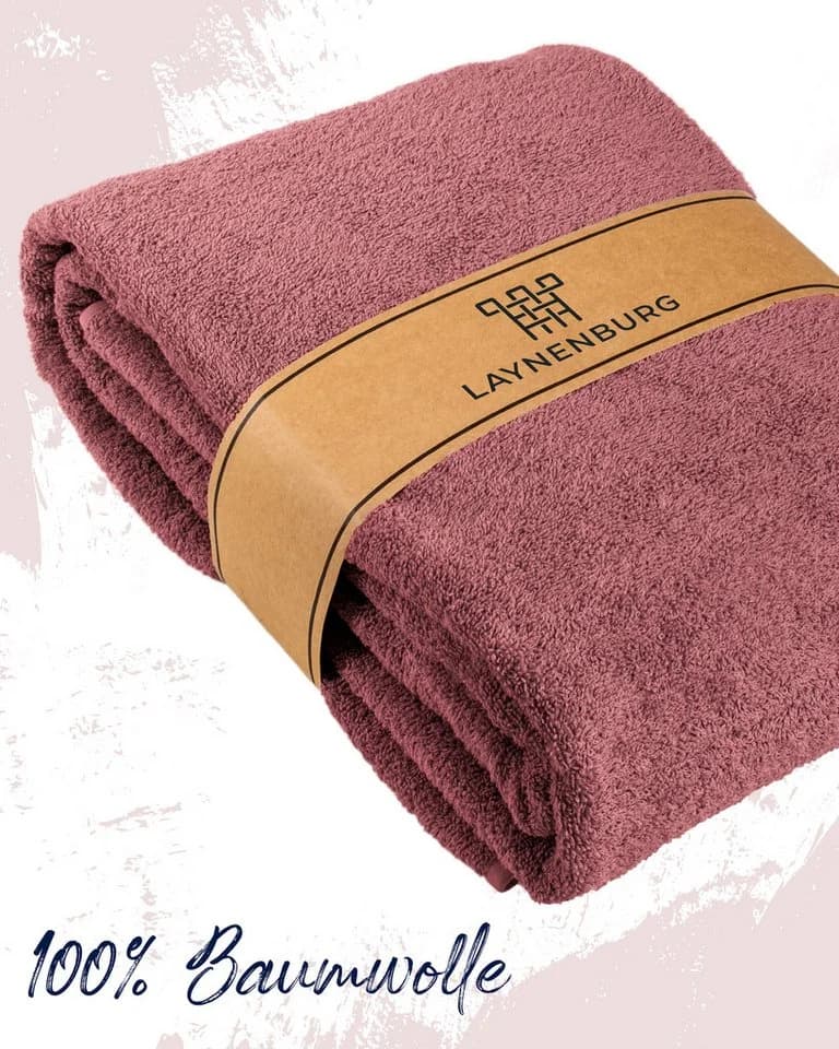 LAYNENBURG Frotteedecke 100% Baumwolle Rosa