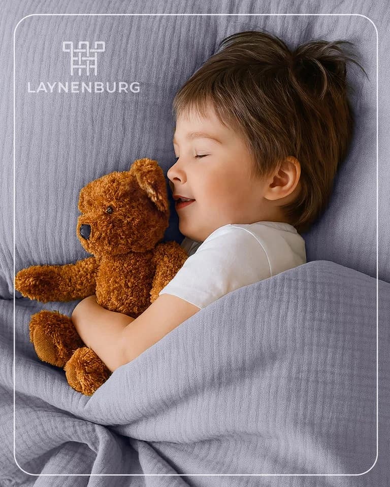 Laynenburg Kinderbettwäsche Musselin 2 teilig 100% Baumwolle