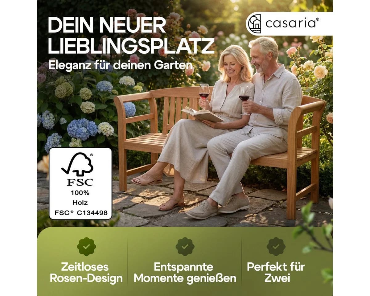 Deuba Gartenbank Rose Eukalyptus Holz 480kg Belastbar