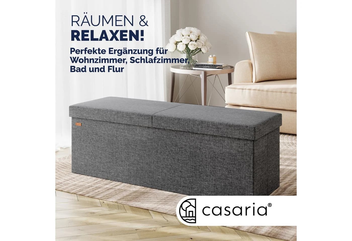 Casaria Sitzbank 130L Klappbar Gepolstert