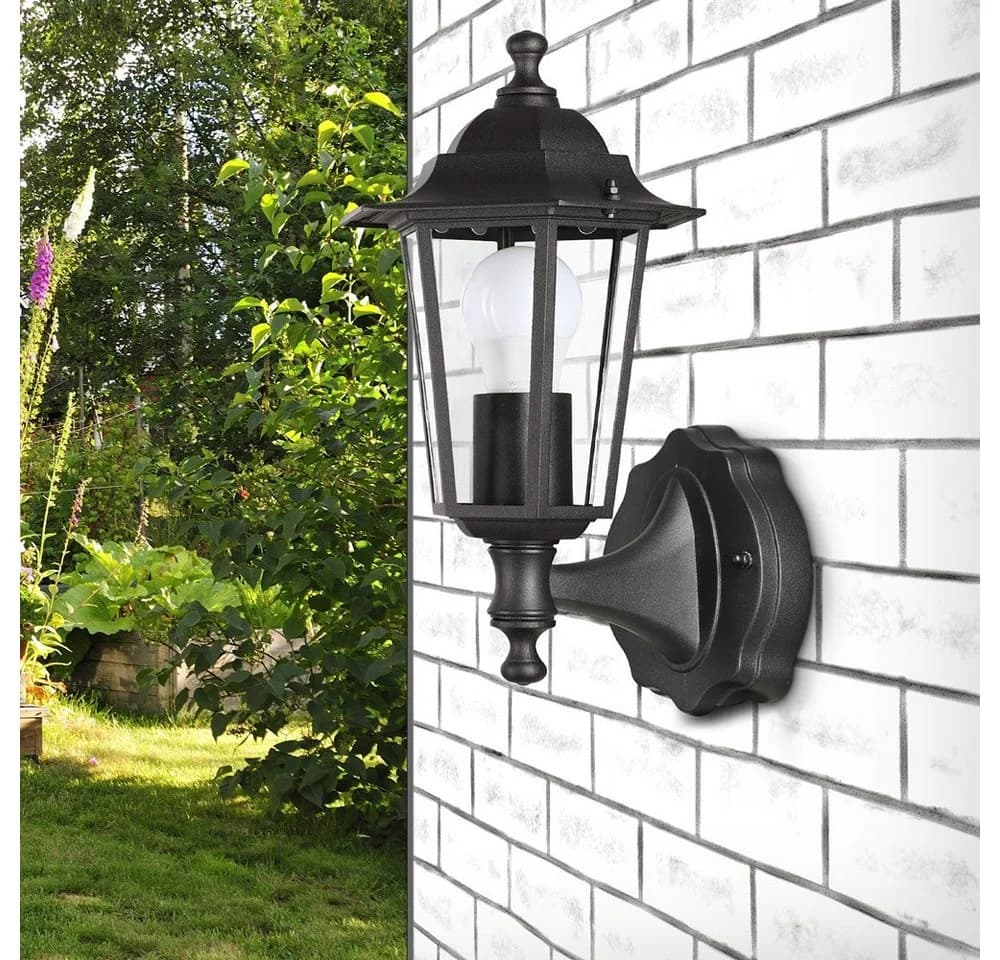 monzana Gartenleuchte Krysante Wandleuchte Anthrazit E27 Landhausstil