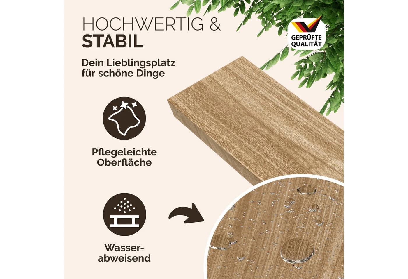 Casaria Wandboard Eiche Hängeregal 15kg Tragkraft 70cm