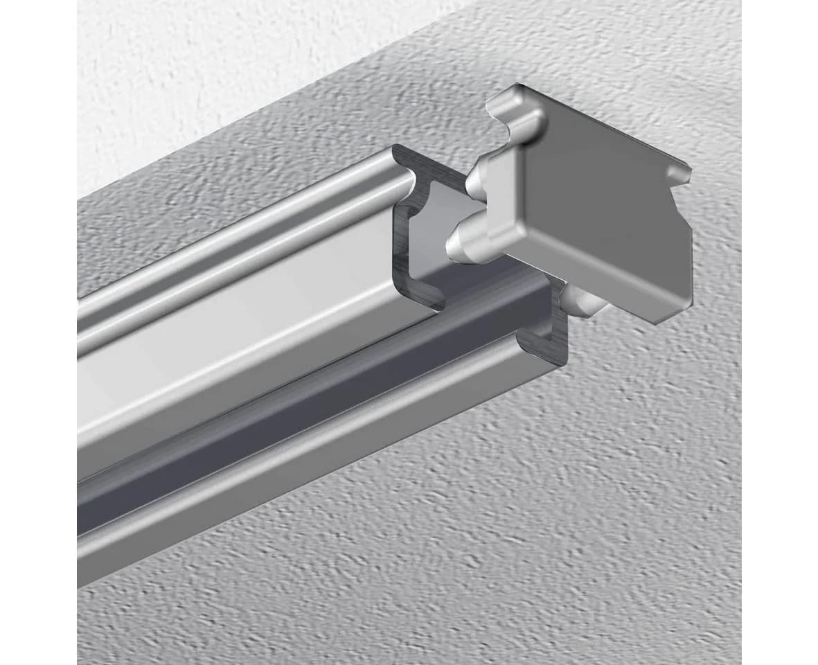 Garduna Gardinenschiene Schleuderschiene eckig 1-läufig Aluminium silber