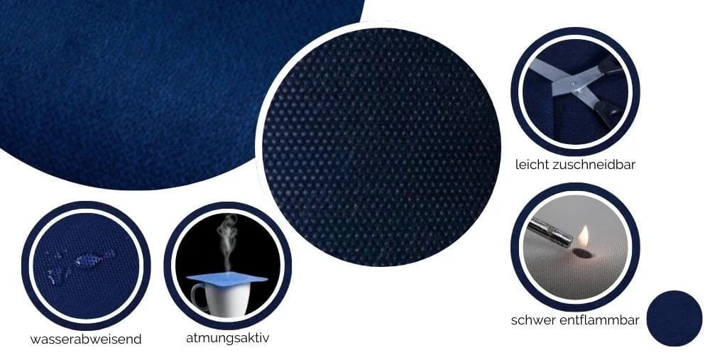 Sensalux Tischläufer Dunkel Blau Vlies Wasserabweisend