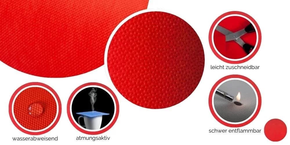 Sensalux Tischläufer Rot Vlies wasserabweisend