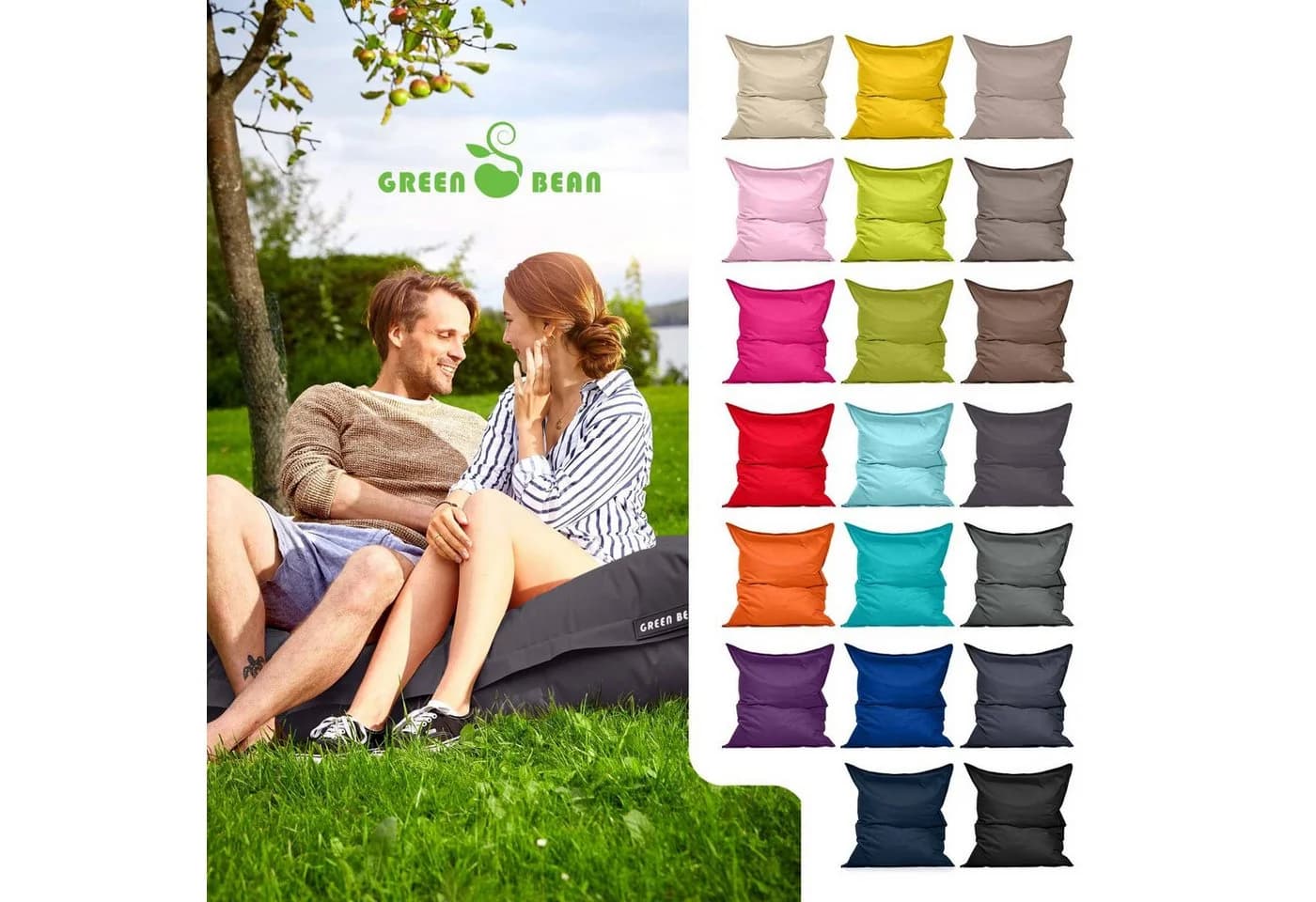 Green Bean Sitzsack XL Outdoor 120x160cm Anthrazit