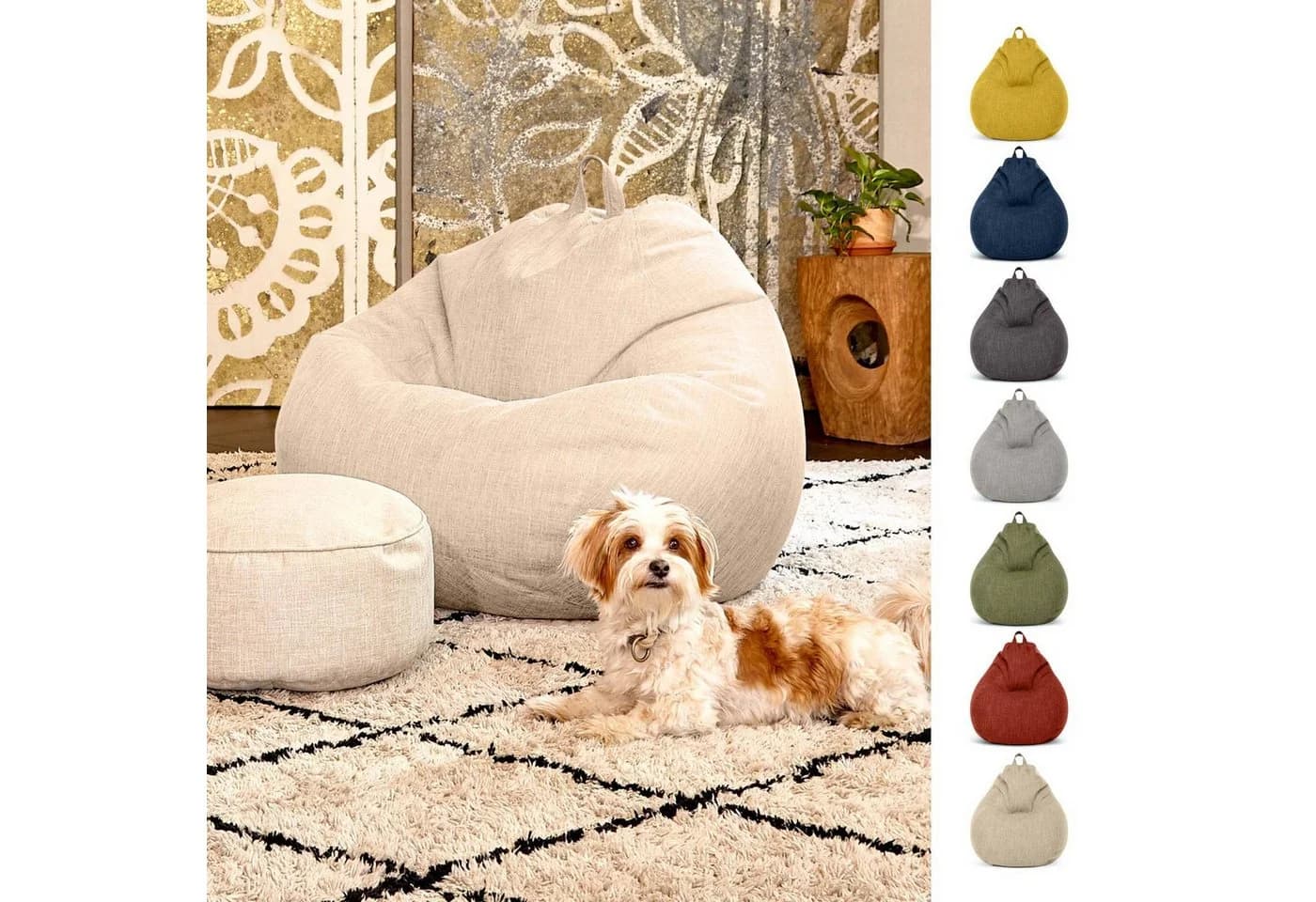 Green Bean Sitzsack Indoor Beige Leinen 200 Liter