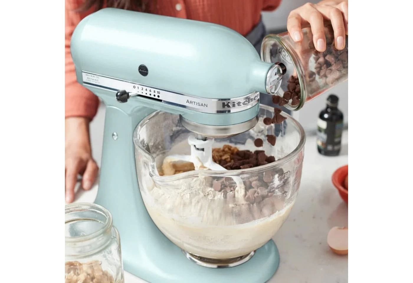 KitchenAid Glasschüssel 5K5GB mit Holzlöffel