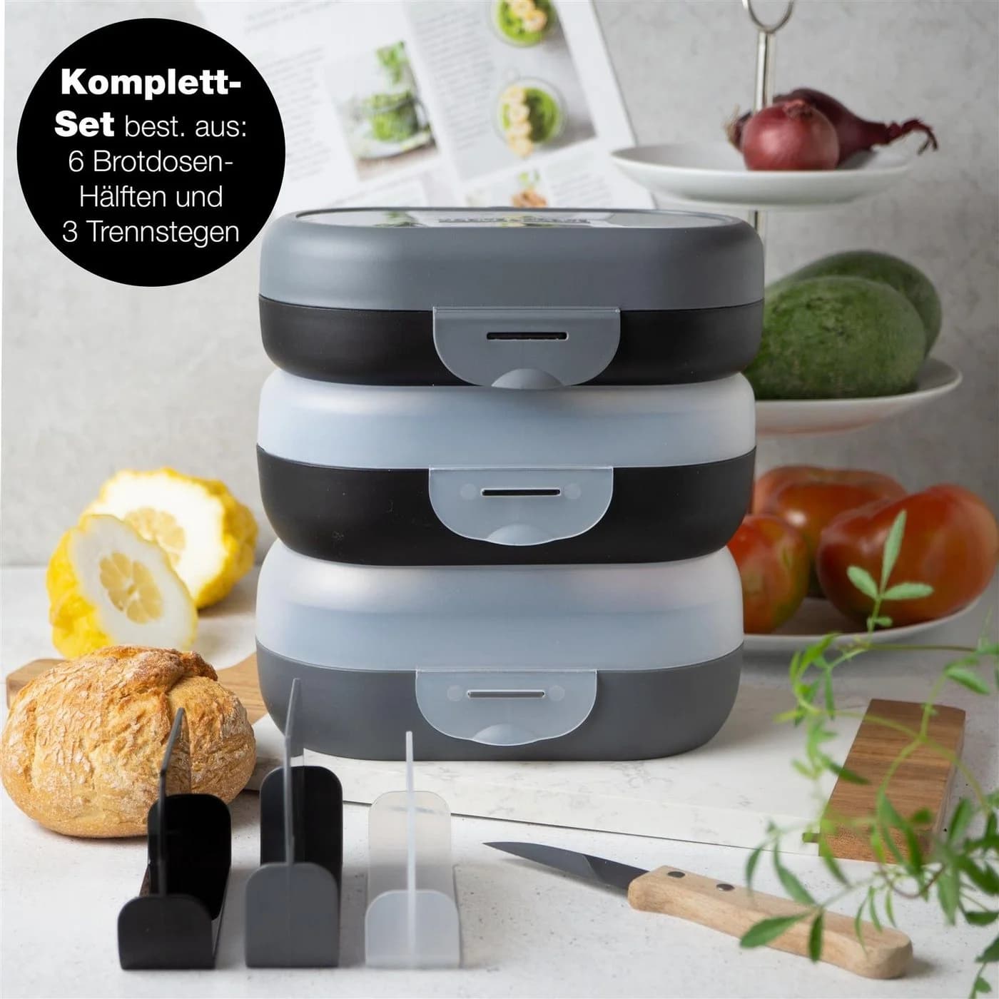 Moritz & Moritz Brotdosen 6-tlg. Mix & Match 3 Größen BPA-frei