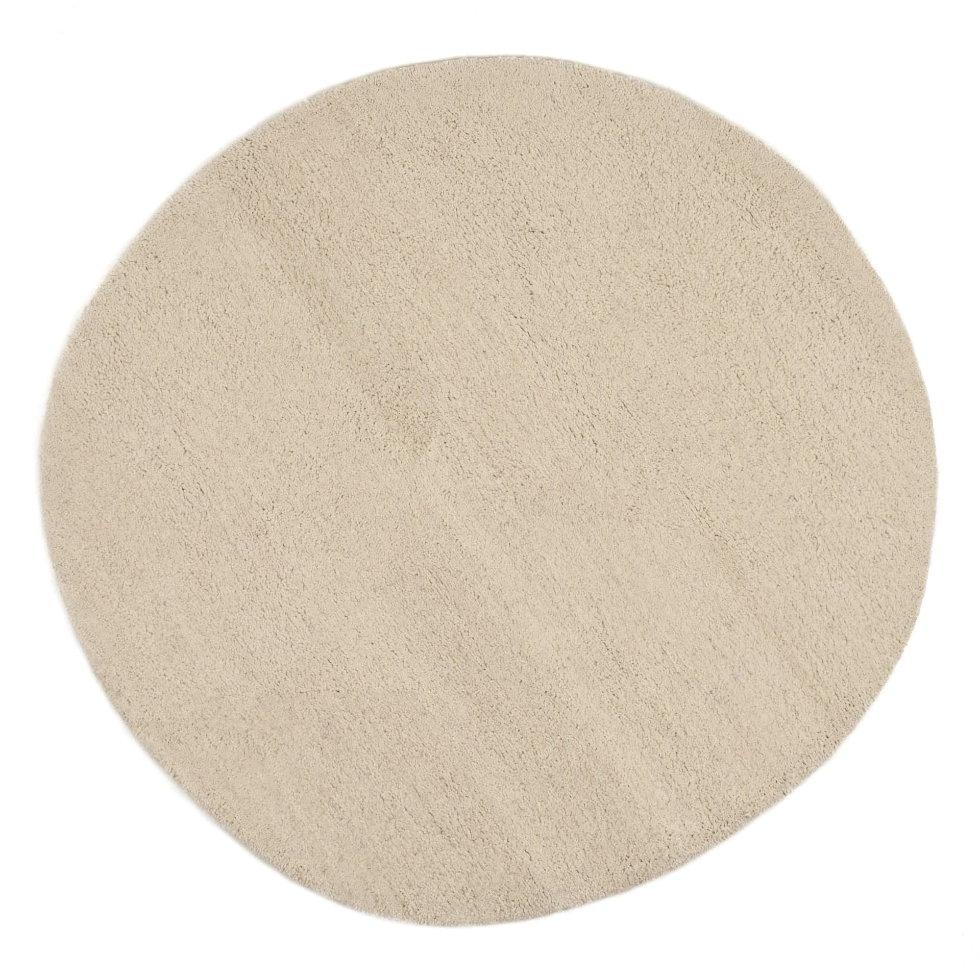 THEKO Wollteppich Taza Royal rund beige handgeknüpft