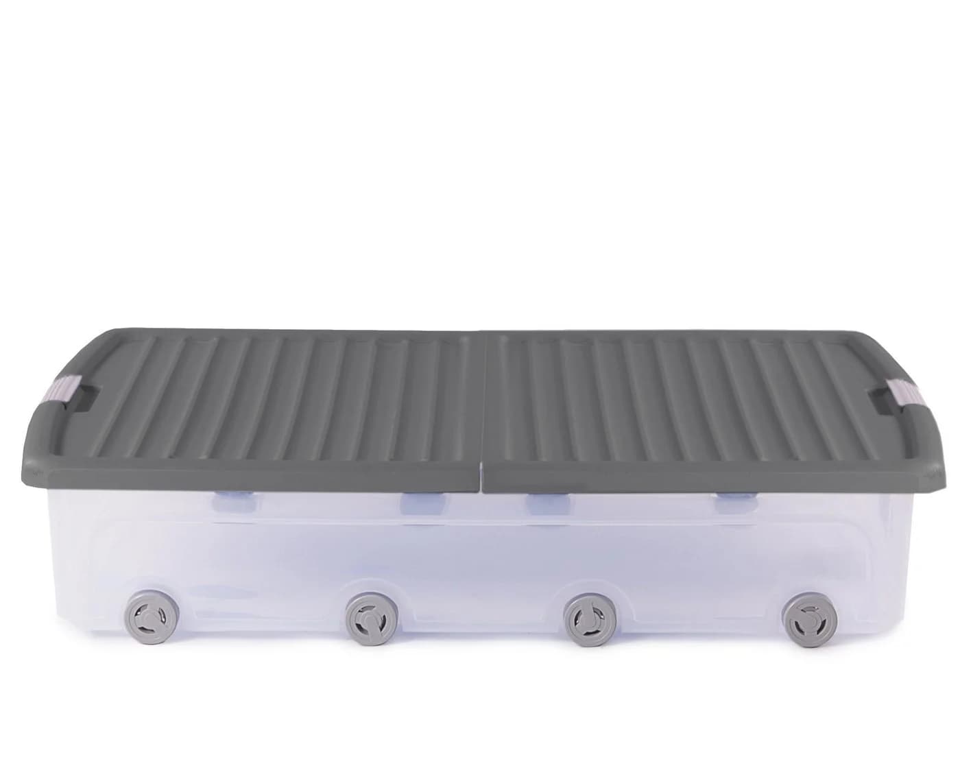 ONDIS24 Aufbewahrungsbox Unterbettbox 55L Grau Transparent