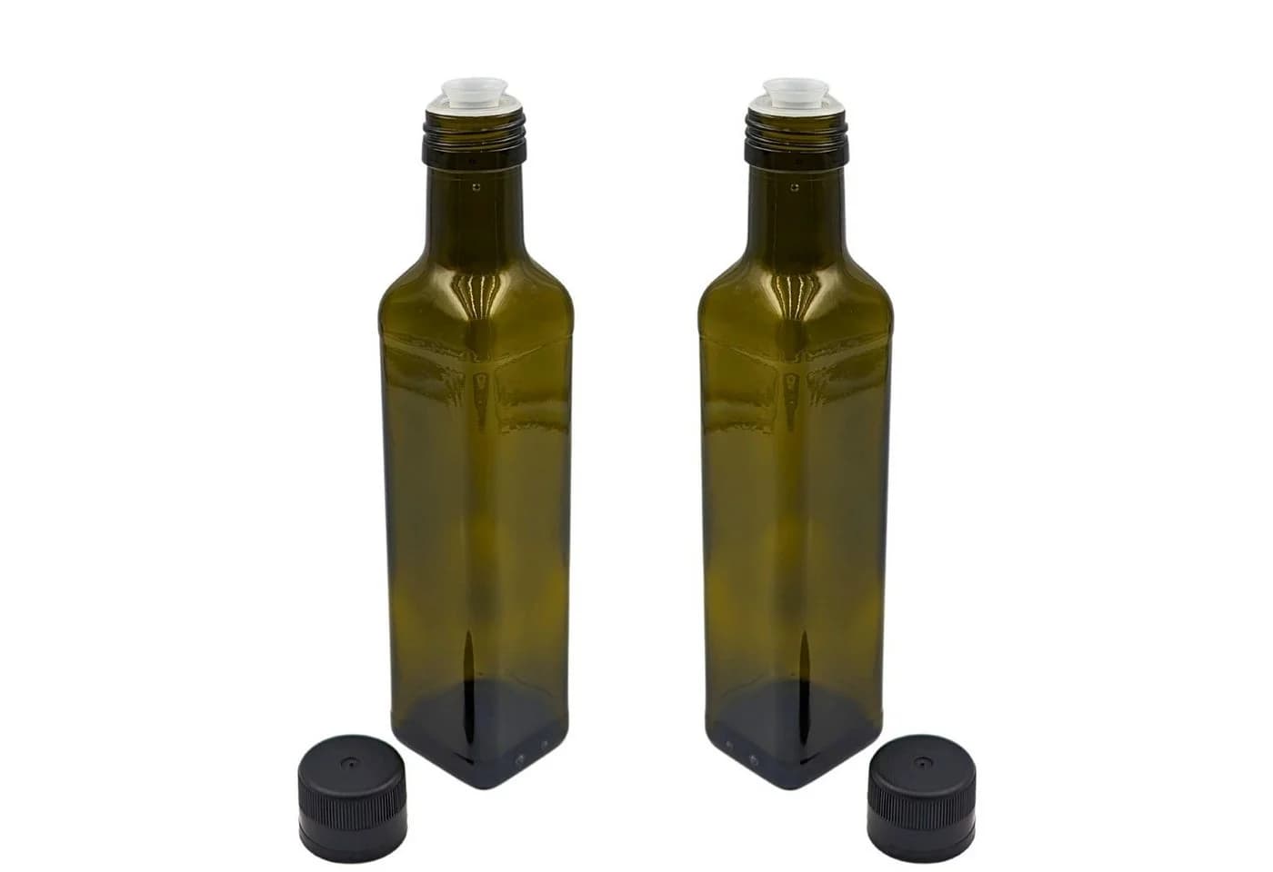 mikken Ölspender 2er Set Glasbraun/Grün mit Ausgießer