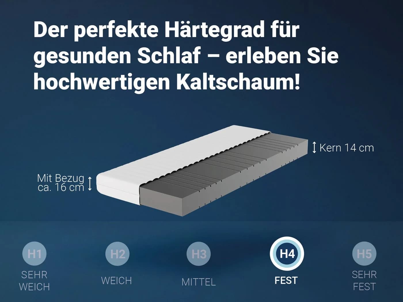 Betten-ABC Kaltschaummatratze KSP-500 XXL Härtegrad H4 16 cm