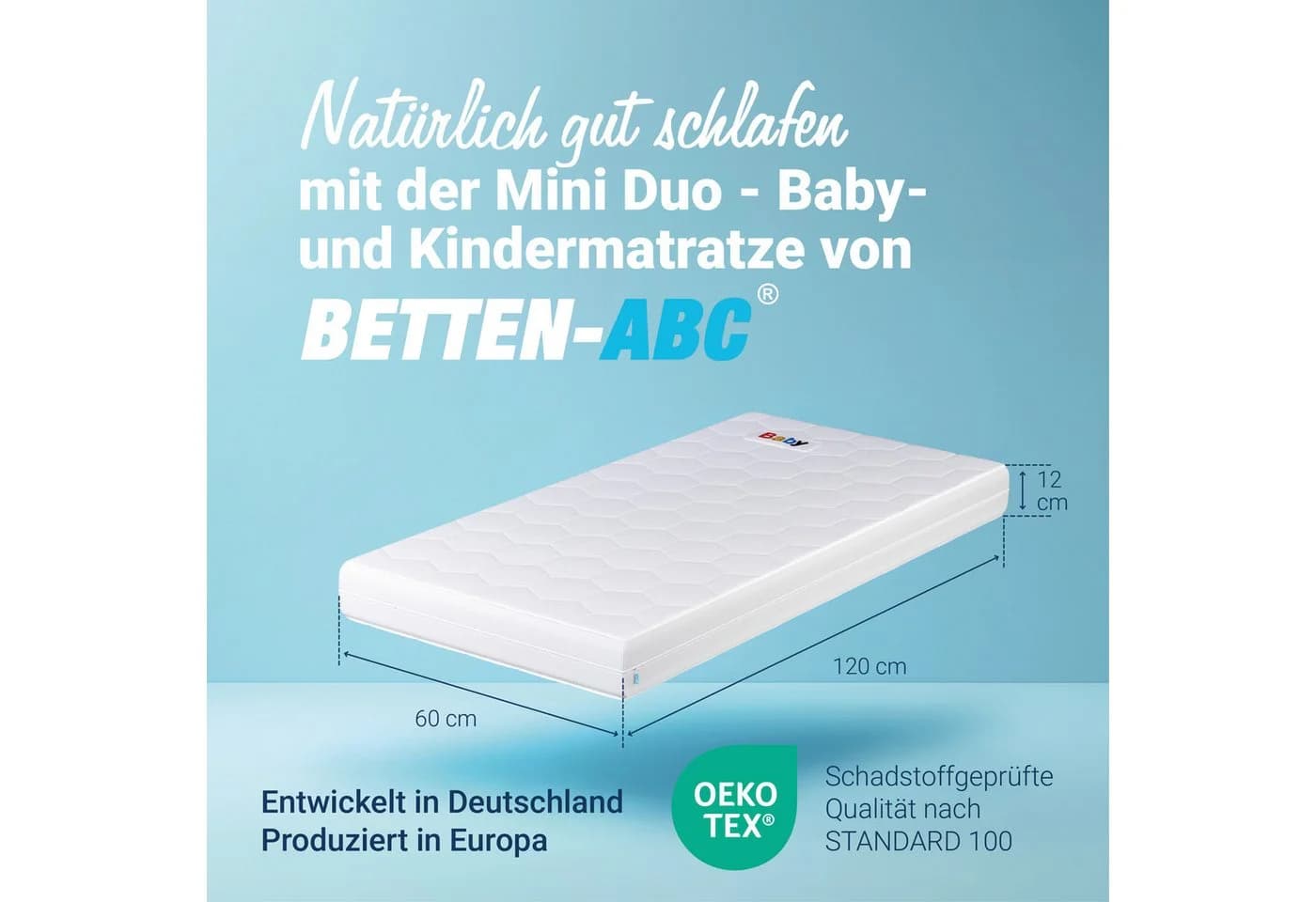 Betten-ABC Mini-Duo Kindermatratze Zweiseitig 12 cm