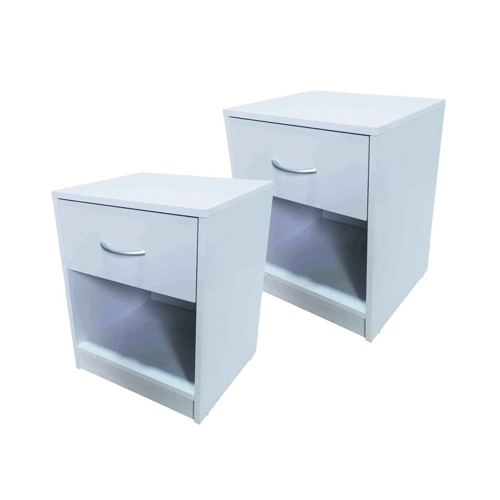 HTI-Living Nachtschrank mit 1 Schublade 2er-Set Nina Weiß