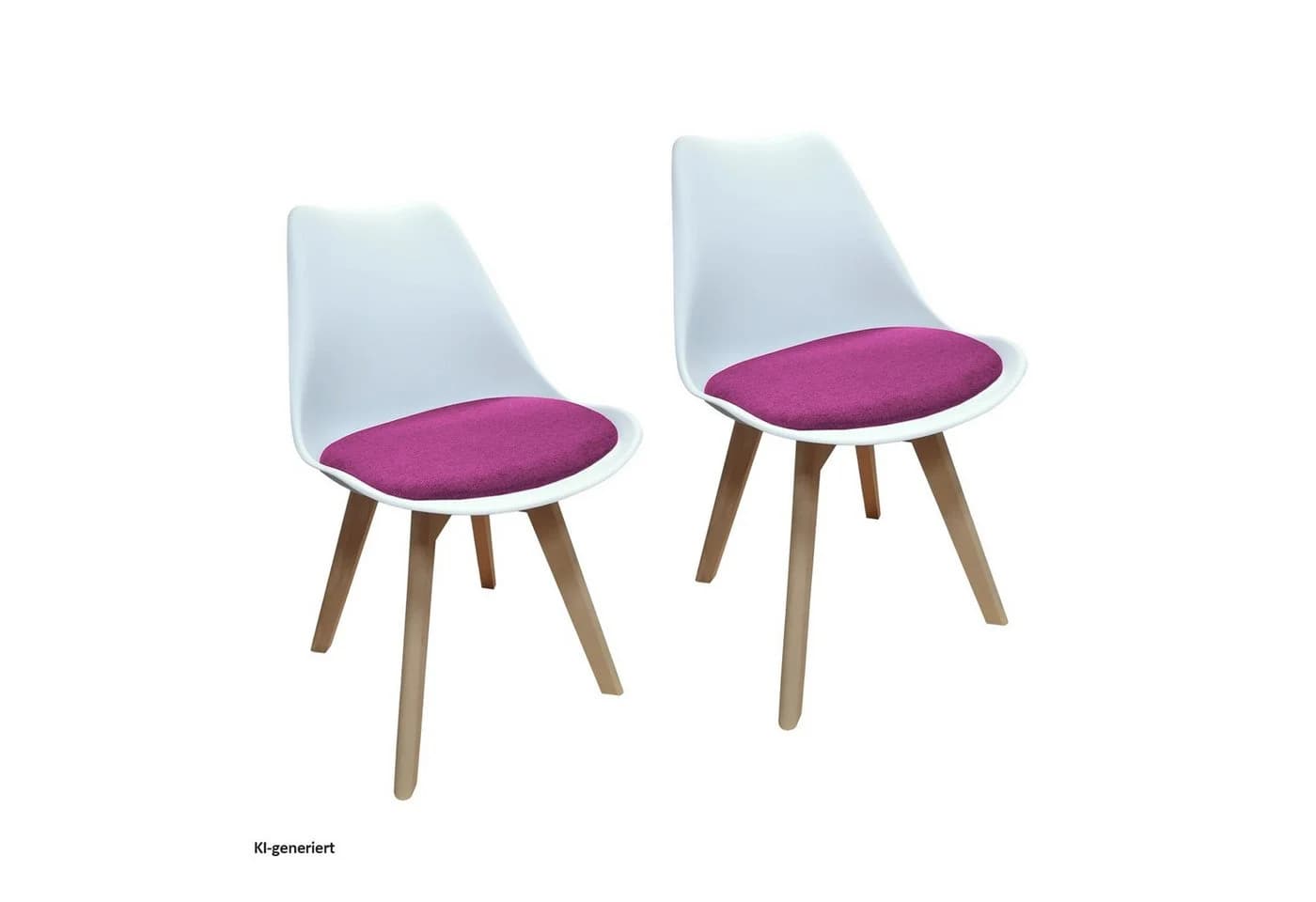 HTI-Living Esszimmerstuhl Atlanta 2er-Set Weiß Kunststoff Webstoff