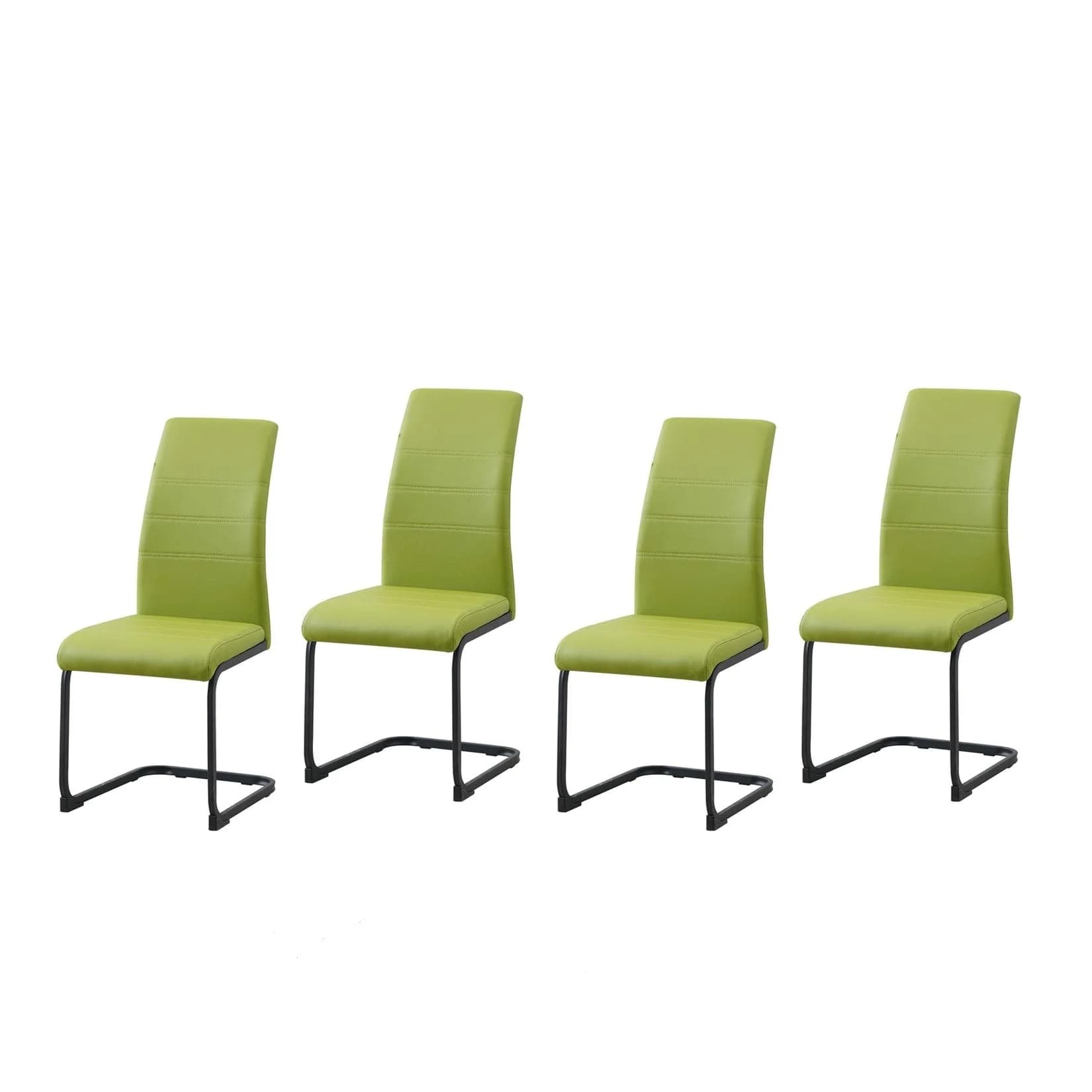 HTI-Living Freischwinger Schwingstuhl SallyP PU Grün 4er Set