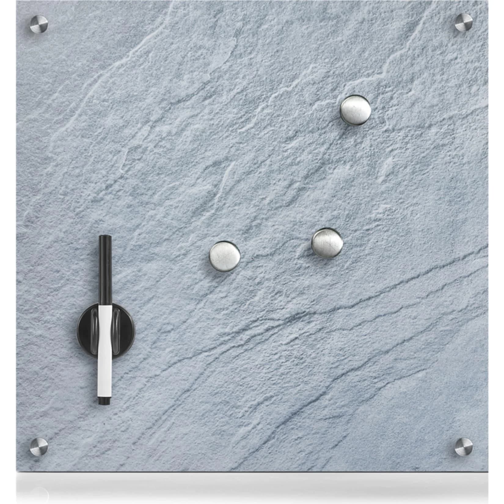 HTI-Living Memoboard Glas Schiefer Grau/Schwarz Modernes Design